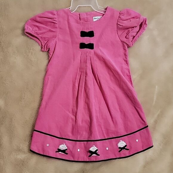 HARTSTRINGS BABY PINK CORDUROY DRESS WITH CUPCAKES ON HEM, SIZE 12 MONTHS - Picture 9 of 11